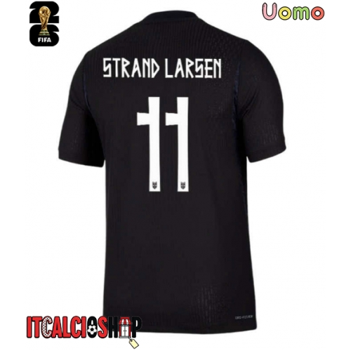 Norvegia Jorgen Strand Larsen #11 Seconda Maglia Mondiali 2026 Manica Corta